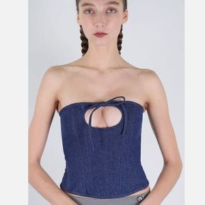 Sandy Liang Indigo denim corset